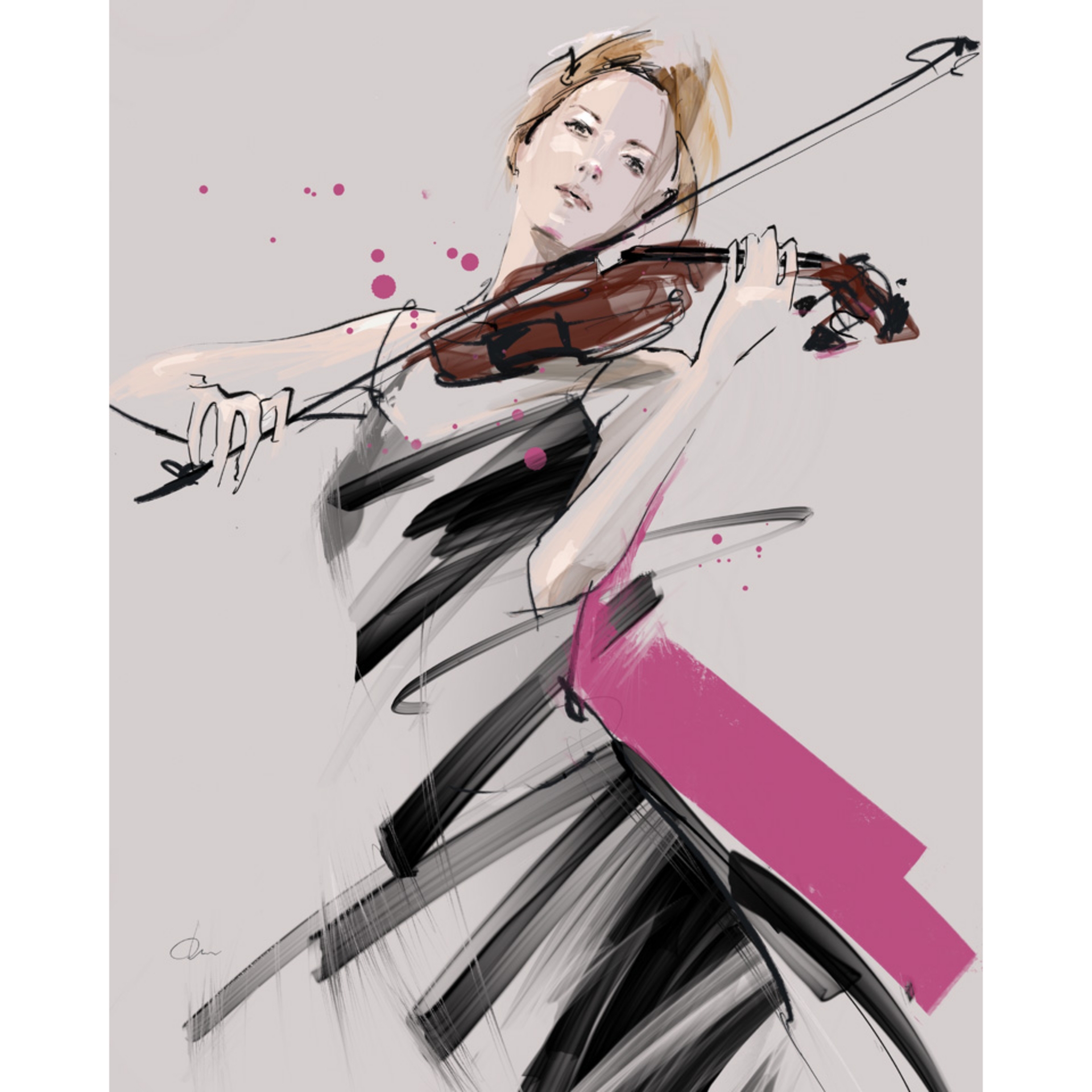 オクノブユキ/Violinist in a Black Dress
